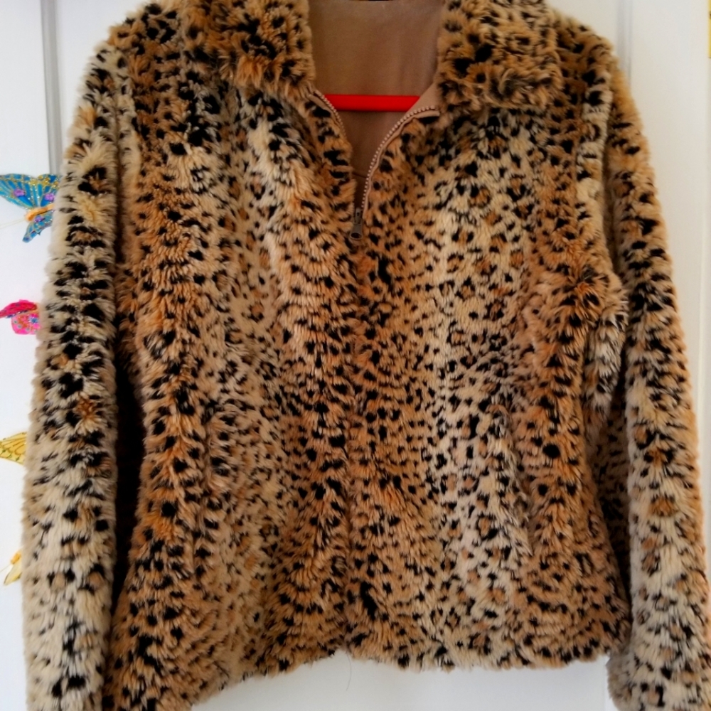 Vintage Leopard Print Jacket Zip